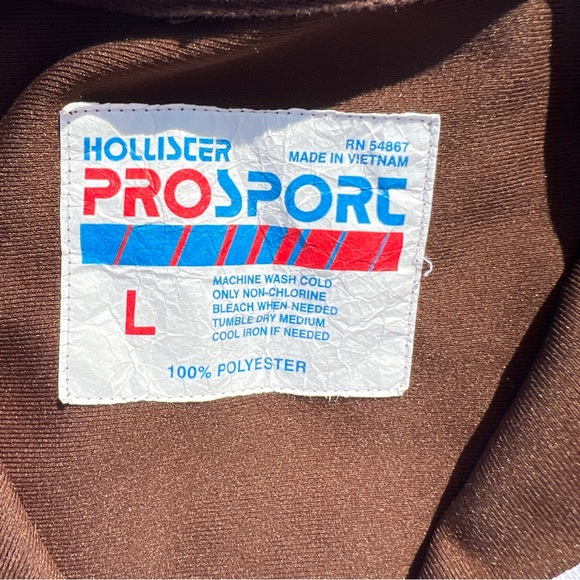 Y2K Hollister Pro Sport Retro Waimea Longboard Classic Brown Track Jacket, L - Picture 7 of 12